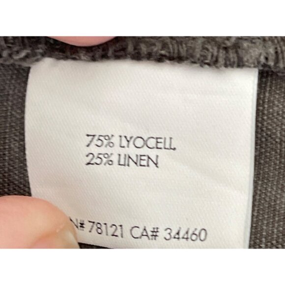 Eileen Fisher Womens Linen Lyocell Cargo Utility Pants Ankle Zip Army Green Size - Picture 10 of 12